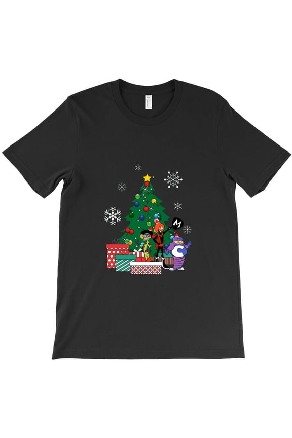 The Impossibles Around The Christmas Tree Funny Holiday Cartoon Graphic H8046 T-Shirt, for Men and Women, Up to Size 5XL