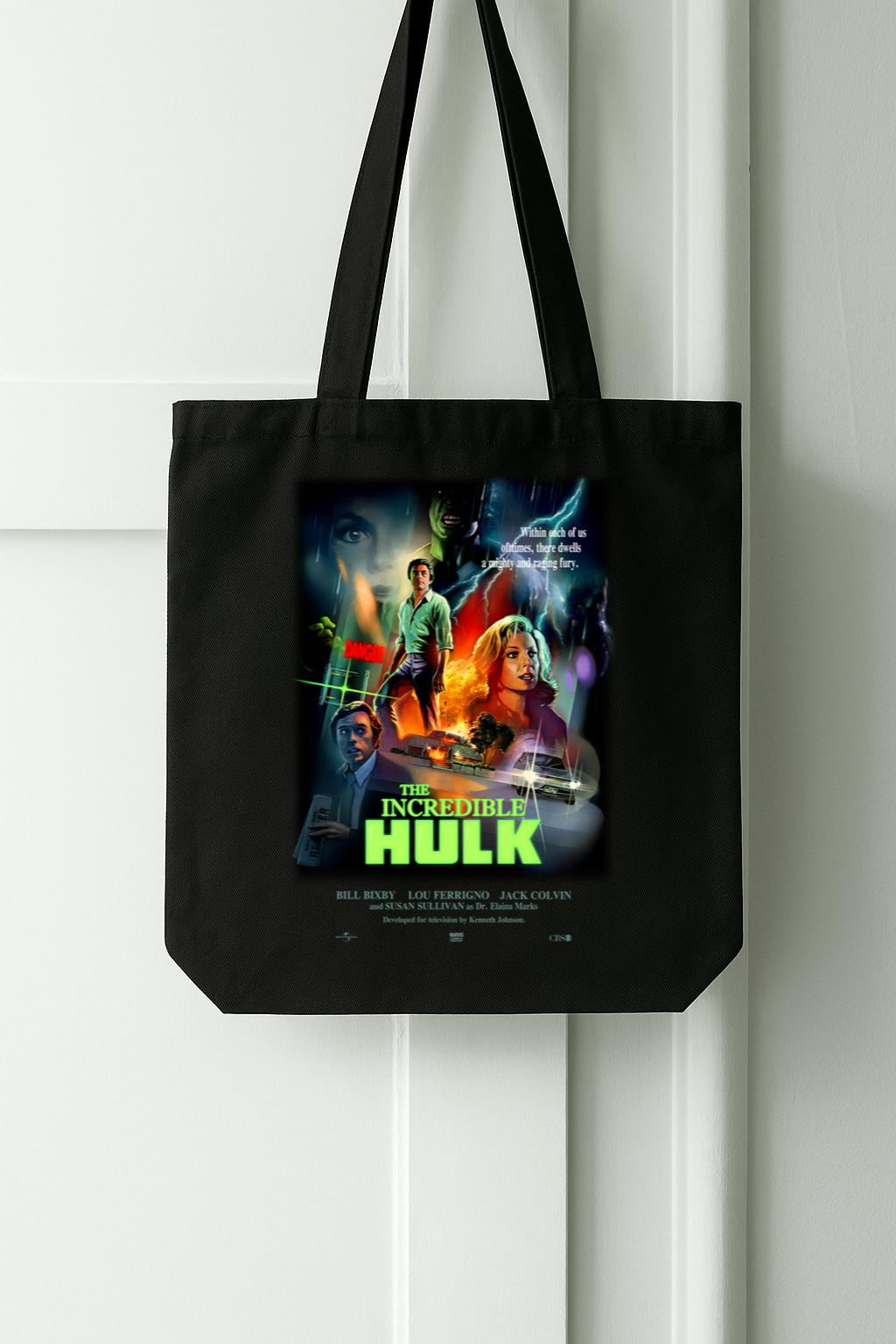 The Incredible Hulk 1977 Poster Fan Art (Black Bag) Classic Tote Bag ...