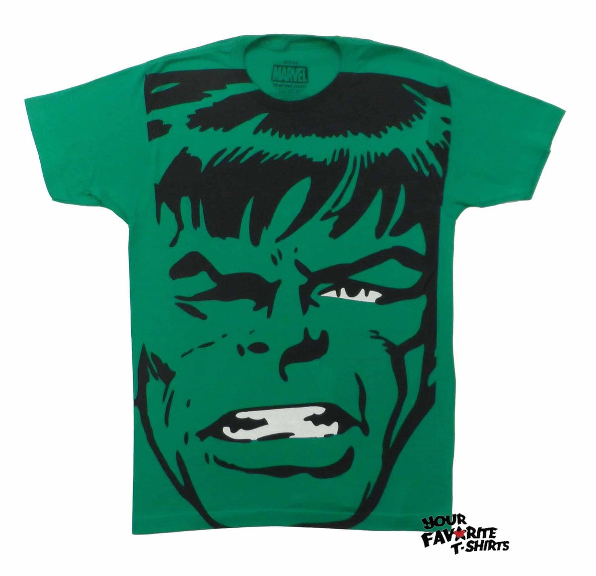The Incredible Hulk Big Head Big Print Marvel Comics Adult T-Shirt