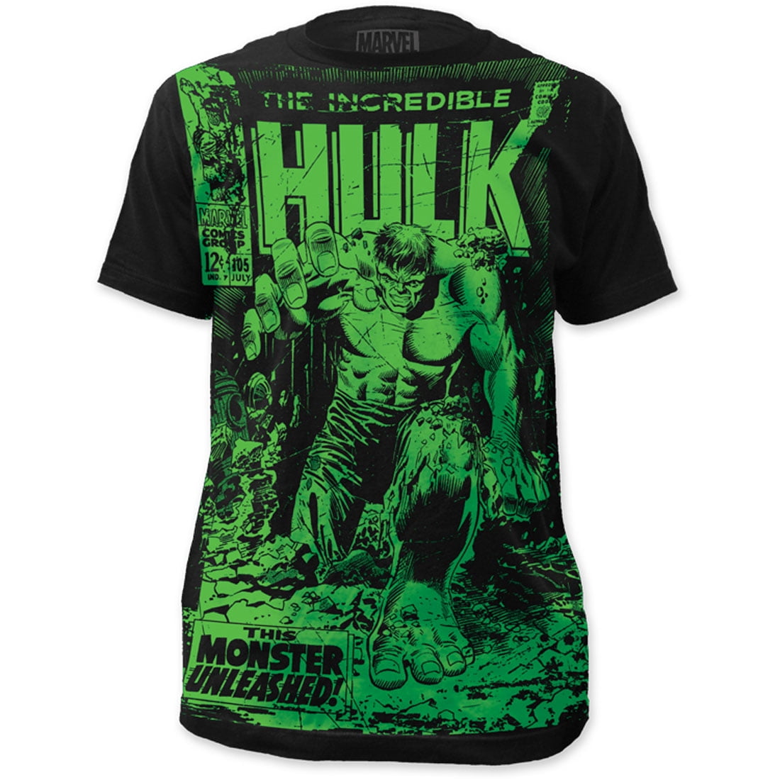 The Incredible Hulk - Mens Monster Unleashed Big Print Subway T-Shirt ...