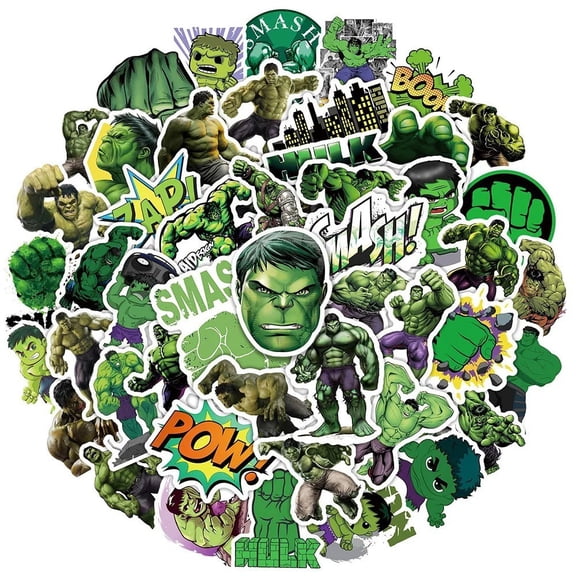 The Incredible Hulk Themed Set of 50 Assorted Stickers Decal Set