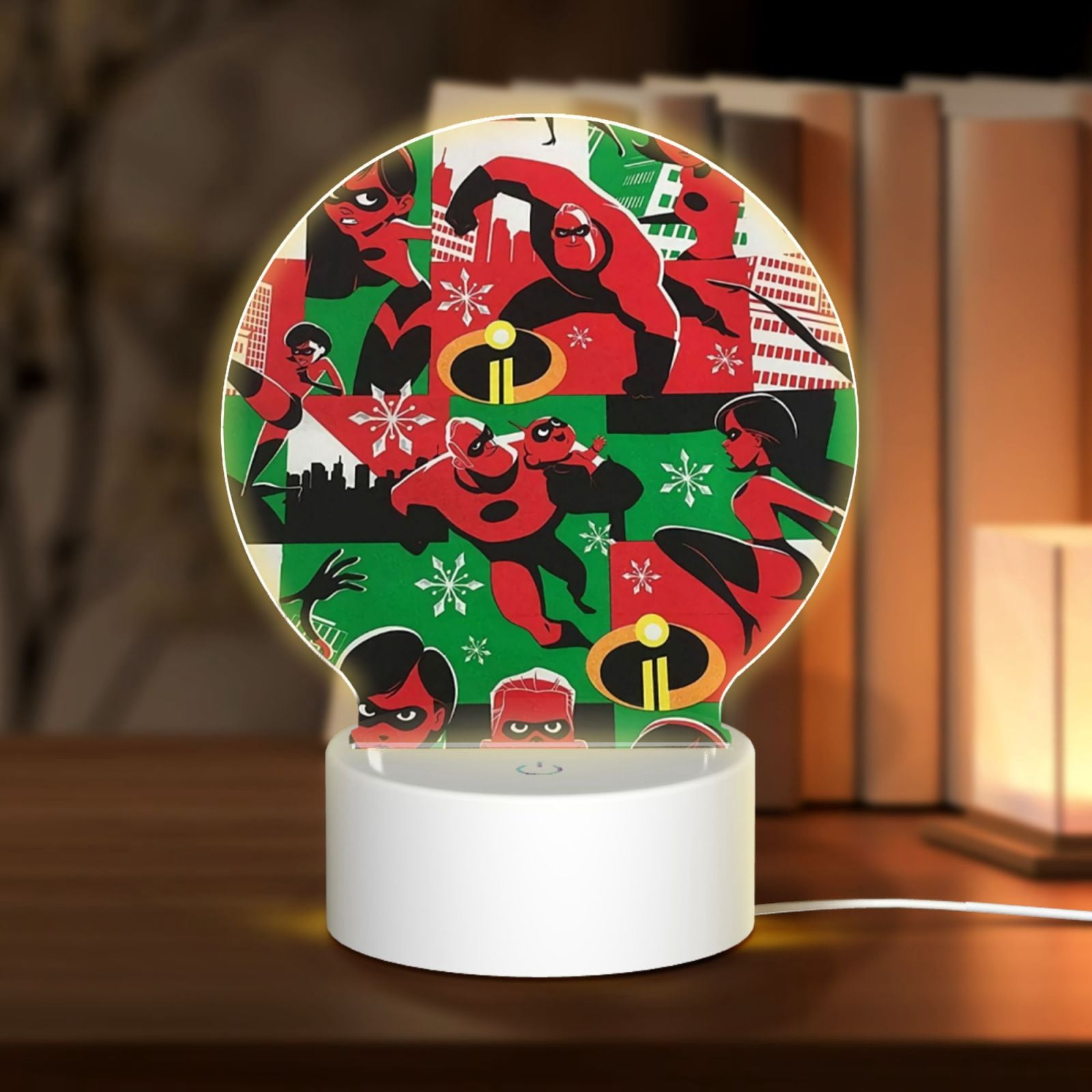 The Incredibles Anime Round Acrylic Night Light Is Suitable For Rooms ...