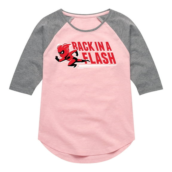 The Incredibles - Back In A Flash - Toddler and Youth Girls Raglan Graphic T-Shirt