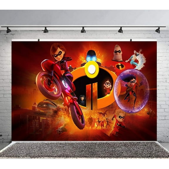 The Incredibles Backdrop Banner Party Supplies Poster Movie Theme Background for Photography Kids Birthday Decorations