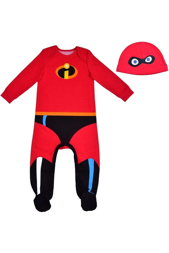 The Incredibles Boys Single Roleplay Footie with Hat, Newborn