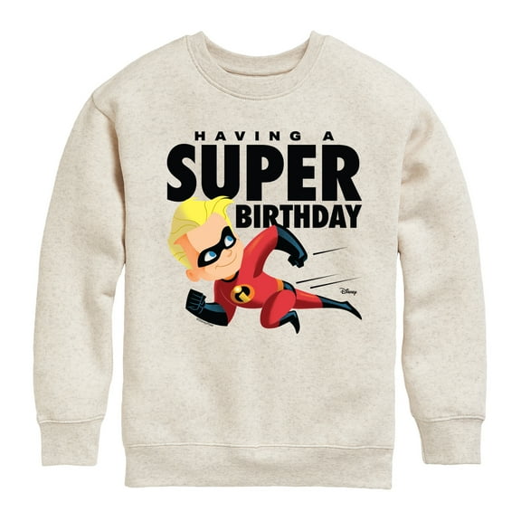 The Incredibles - Having A Super Birthday Dash -Toddler & Youth Crewneck Fleece Sweatshirt