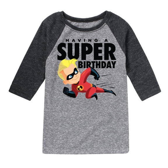 The Incredibles - Having A Super Birthday Dash - Toddler & Youth Raglan Graphic T-Shirt