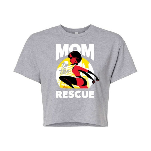 The Incredibles - Mom To The Rescue - Juniors Cropped Cotton Blend T-Shirt
