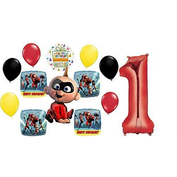 The Incredibles Party Supplies 1st Birthday Baby Jack Jack Balloon Bouquet Decorations