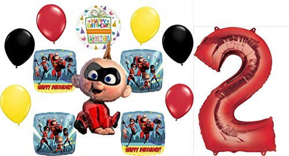 The Incredibles Party Supplies 2nd Birthday Baby Jack Jack Balloon Bouquet Decorations
