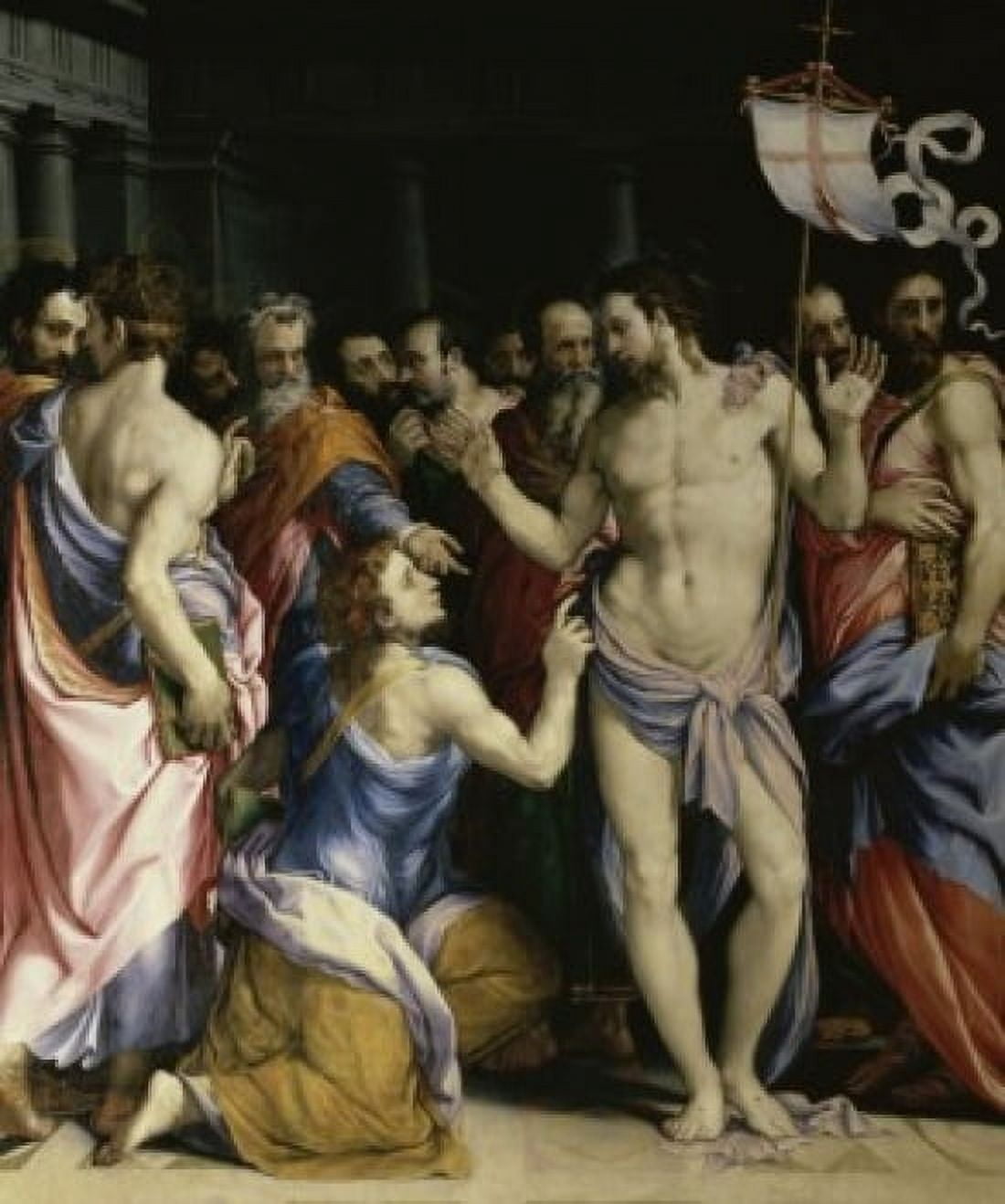 The Incredulity of St Thomas 16th C Francesco Salviati (1510-1563Italian) Musee du Louvre Paris Canvas Art - Francesco Salviati (24 x 36)