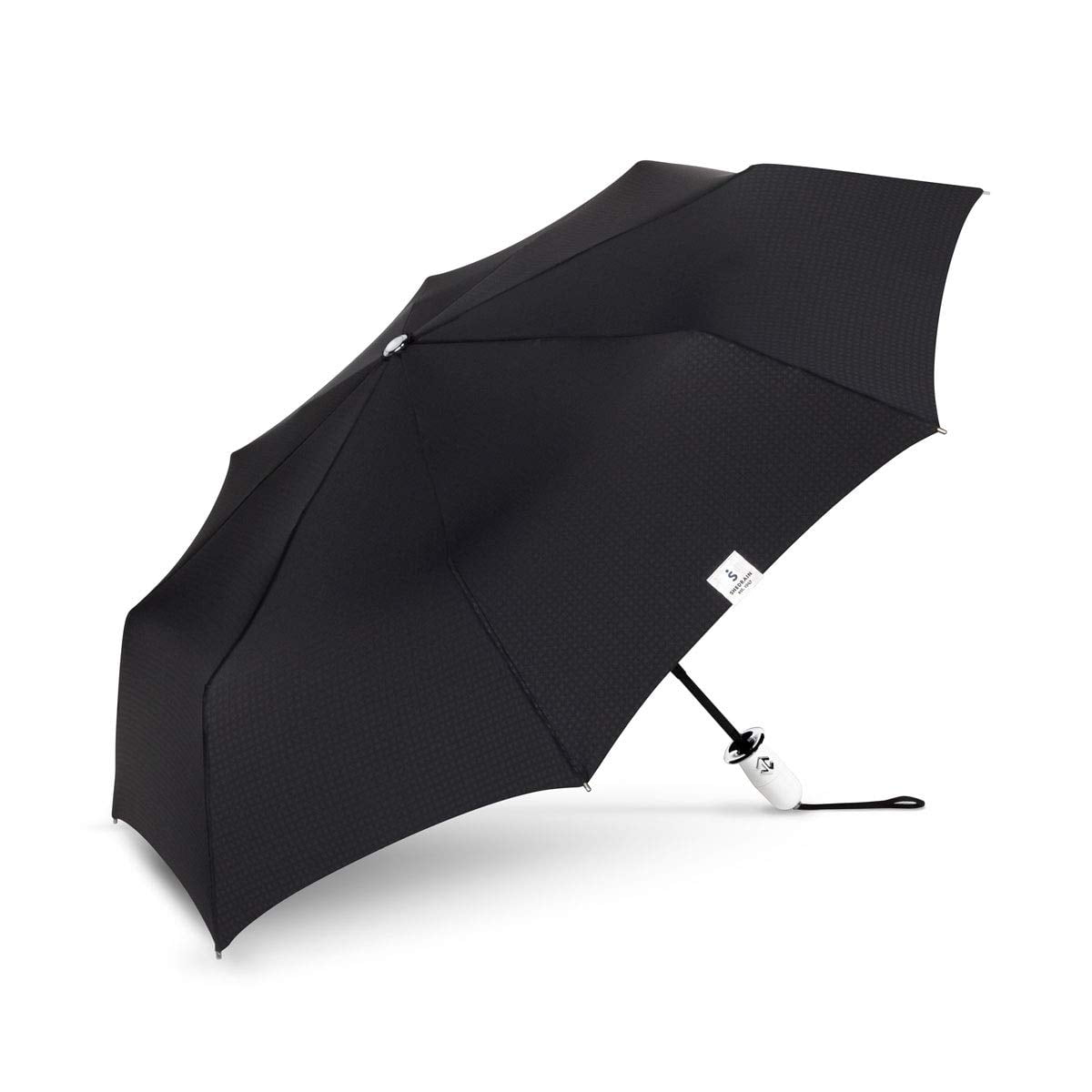 The Indestructible Umbrella Black Dualmatic White Handle/Grip Compact