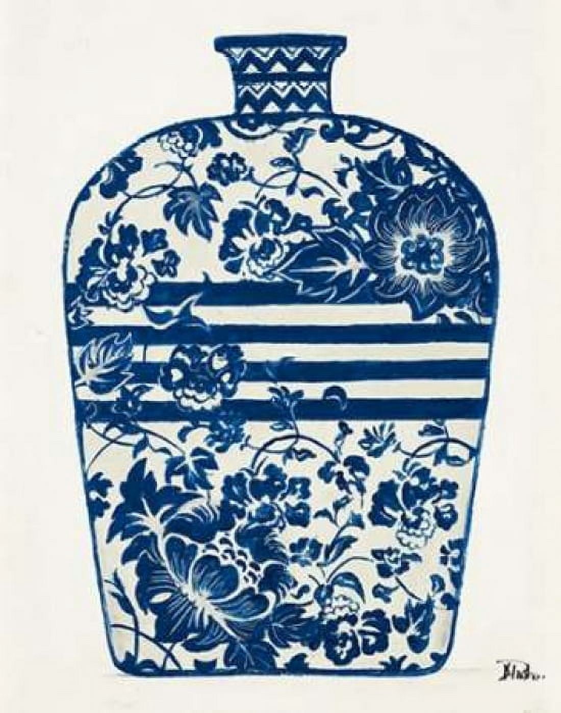 The Indigo Pottery II Canvas Art - Patricia Pinto (22 x 28)