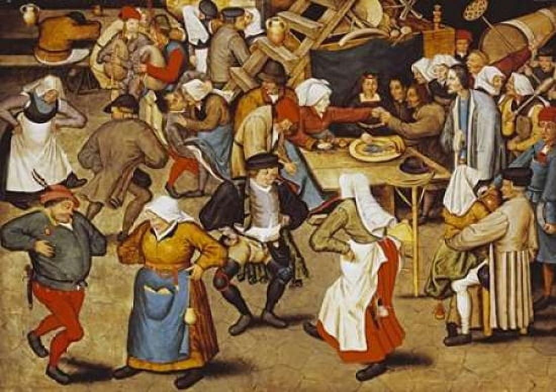 The Indoor Wedding Dance Canvas Art - Pieter the Elder Bruegel (20 x 28)