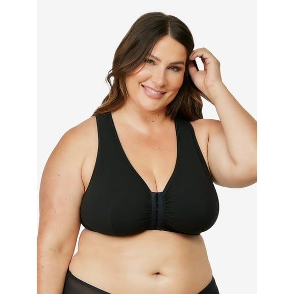 Leading Lady, The Indy, Unpadded Wireless Bra, Lace Racerback, Front Close, Light Support, Comfort, Breathable Cotton Bra (Women's & Women's Plus)