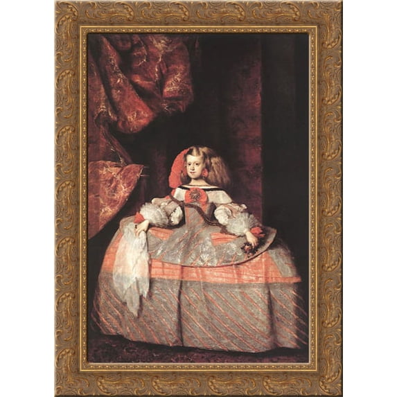The Infanta Don Margarita de Austria 19x24 Gold Ornate Wood Framed Canvas Art by Velazquez, Diego Rodriguez de Silva