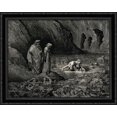 thumbnail image 1 of The Inferno, Canto 32 34x28 Large Black Ornate Wood Framed Canvas Art by Gustave Dore, 1 of 2