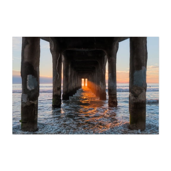 The Infinity Door - Manhattan Beach California Photography Sunset Ocean Coastal Water Beach Seascape Unframed Wall Art Print 4 x 6 inches