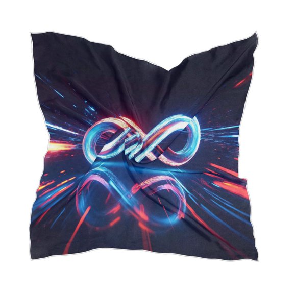 The Infinity Symbol Women's Fashion Soft Scarf Square Satin Head Scarf Neck Scarf Head Hair Wraps