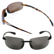 "The Influencer" 2 Pair of Sport Wrap Bifocal Sunglasses for Men and Women