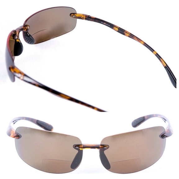 "The Influencer" 2 Pair of Sport Wrap Bifocal Sunglasses for Men and Women - Tortoise/Tortoise (Non-Polarized) - 2.00