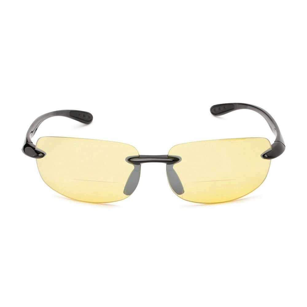 "The Influencer" Bifocal Sunglasses - Lightweight Unisex Reading Sunglasses - Black/Night Driving - 1.00