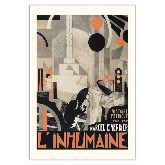 The Inhuman Woman (L'Inhumaine) - Directed by Marcel L'Herbier - Science Fiction - Vintage French Film Movie Poster by Georges Djo Bourgeois c.1924 - Master Art Print (Unframed) 13in x 19in