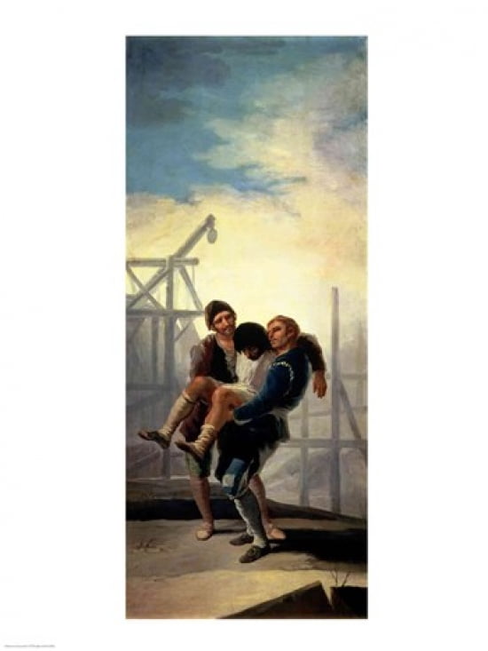 The Injured Mason Canvas Art - Francisco De Goya (18 x 24)
