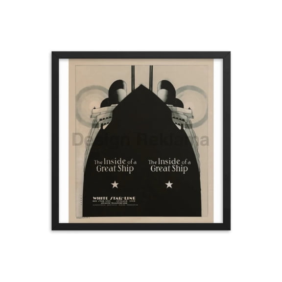 The Inside Of A Great Ship White Star Line, 1935. Framed Vintage Travel Poster