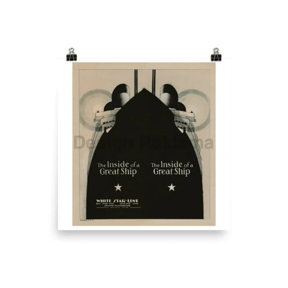 The Inside Of A Great Ship White Star Line, 1935. Unframed Vintage Travel Poster