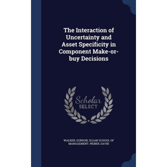 The Interaction Of Uncertainty And Asset Specificity In Component Make-Or-Buy Decisions