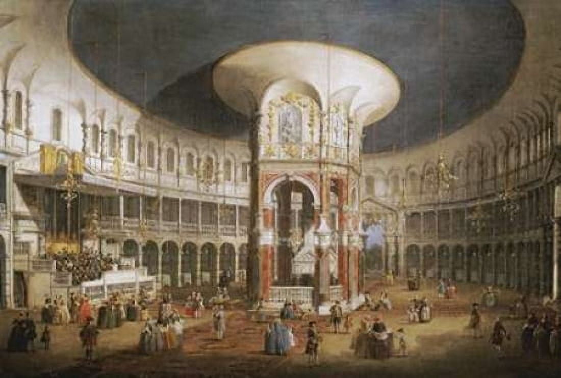 The Interior of The Rotunda Ranelagh Canvas Art - Giovanni Antonio Canal (20 x 28)