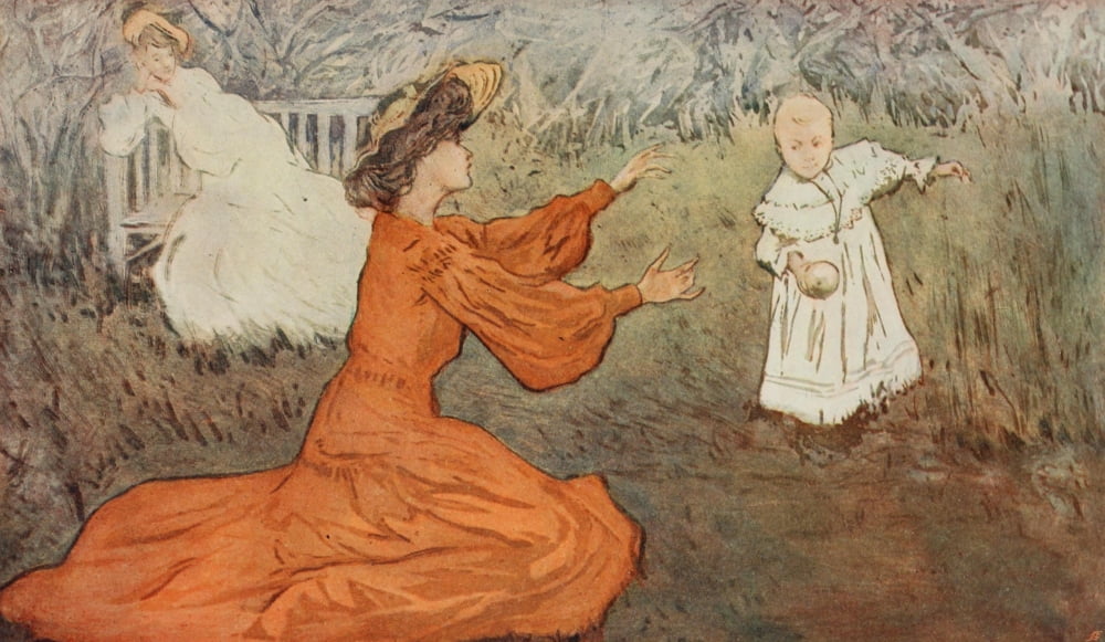 The International Studio 1906 Les Premiers Pas Canvas Art - Allan ???sterlind (18 x 24)