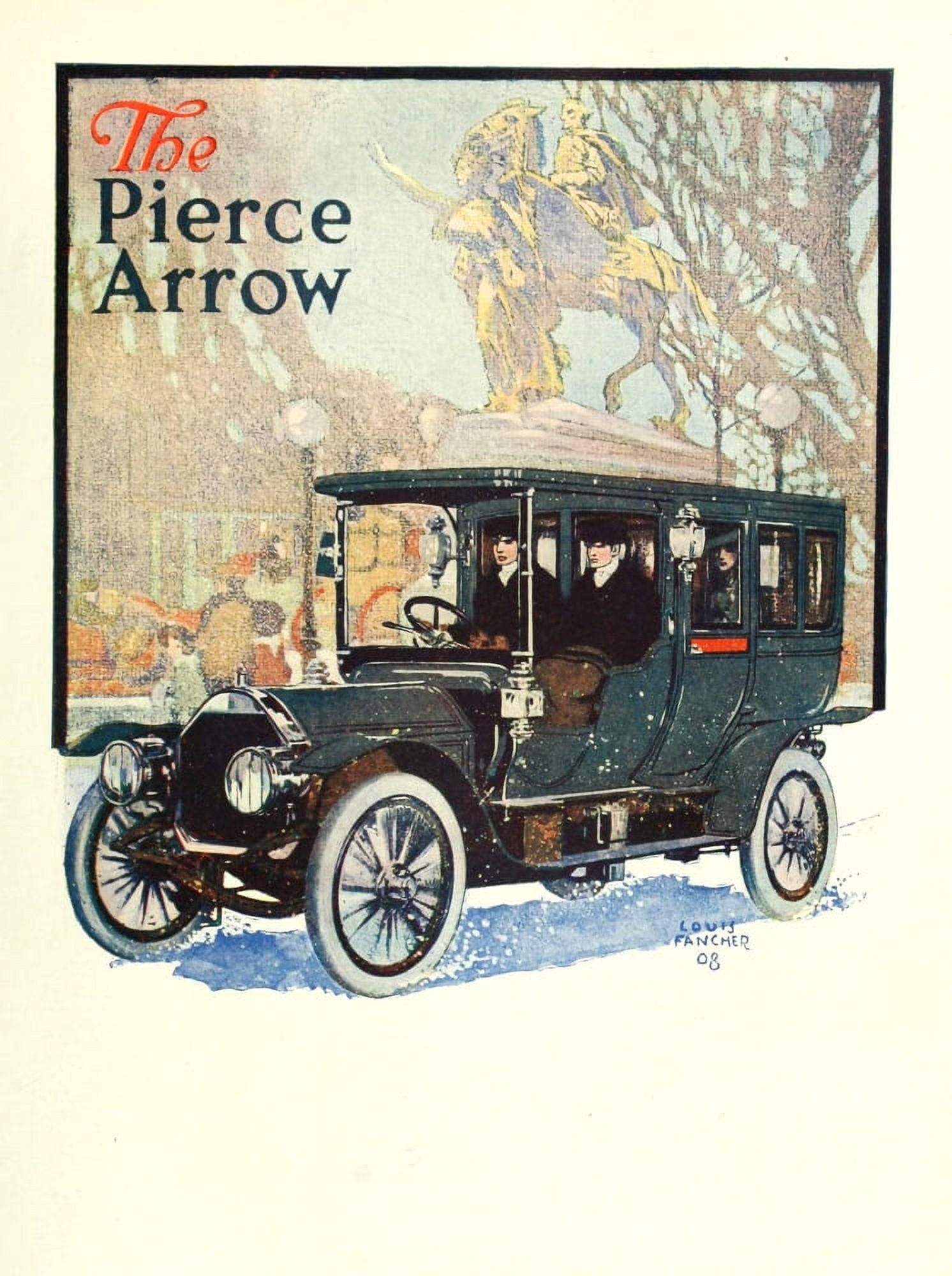 The International Studio 1909 The Pierce Arrow Canvas Art - Louis D Fancher (18 x 24)
