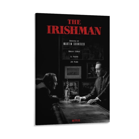 The Irishman American Movie Poster Picture Print Canvas Poster Wall Paint Art Posters Decor Modern Home Artworks Gift 12x18inch(30x45cm)