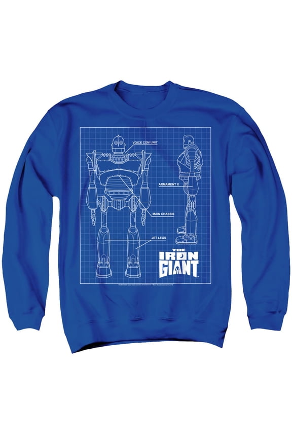 Schematic Unisex Adult Crewneck Sweatshirt, Royal, Medium