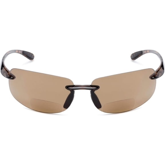 The Isaac Bifocal Reading Sunglasses Glasses, Unisex Sport and Wrap Around Rimless Safety Sun Readers