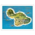 thumbnail image 1 of The Island of Maui Hawaii - Vintage Pictorial Map by Ray Lanterman c.1962 - Fine Art Matte Paper Print (Unframed) 11x14in, 1 of 4