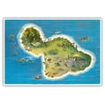 thumbnail image 1 of The Island of Maui Hawaii - Vintage Pictorial Map by Ray Lanterman c.1962 - Master Art Print (Unframed) 13in x 19in, 1 of 4