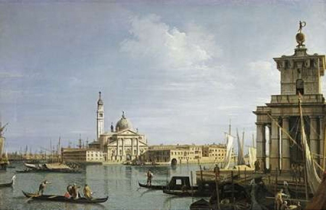 The Island of San Giorgio Maggiore Venice Canvas Art - Giovanni Antonio Canal (24 x 36)
