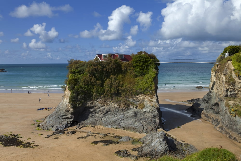 The Island on Towan Beach Newquay Cornwall England Canvas Art - Panoramic Images (36 x 12)