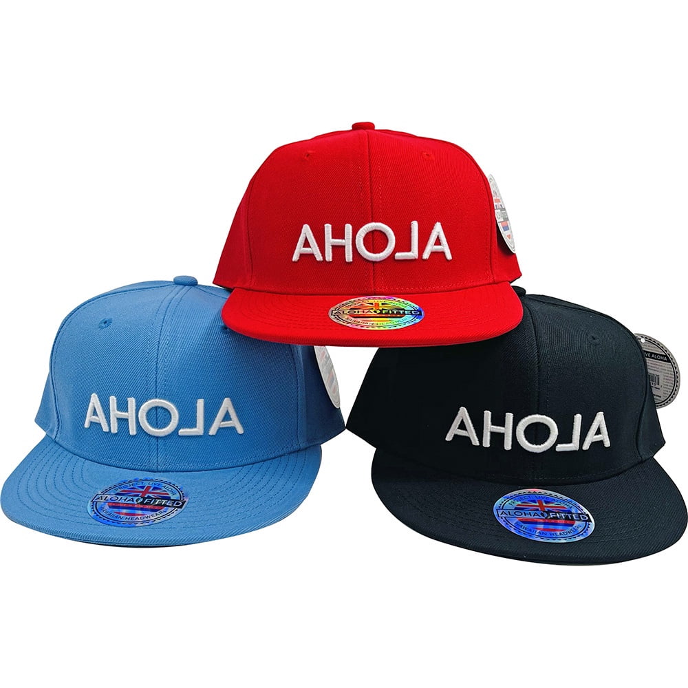 The Islander Group Aloha Fitted Snapback Hat Mirrored Aloha, Assorted Colors, 1 Each