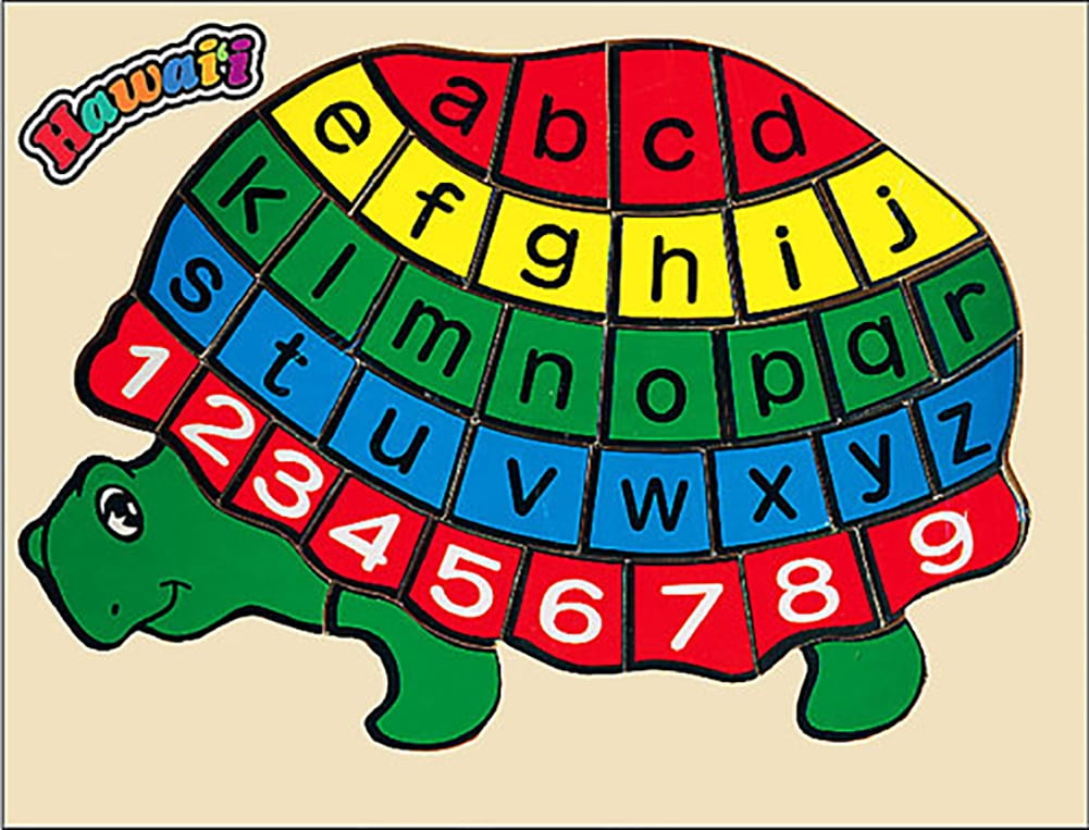 The Islander Group Children's Turtle with Alphabet Wooden Puzzle