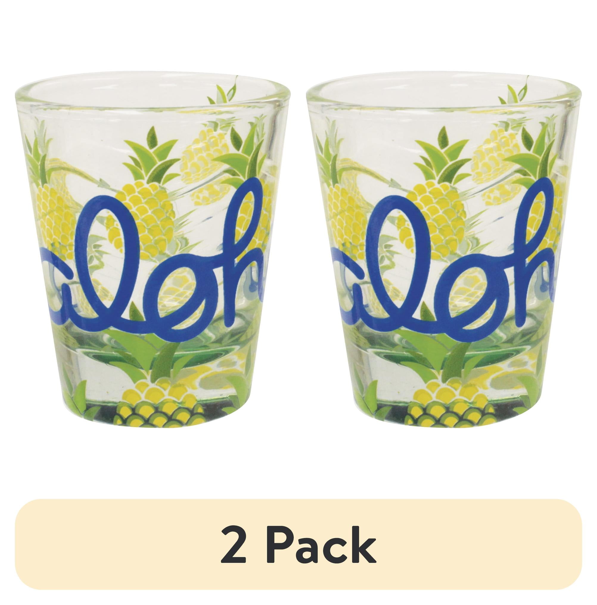 (2 pack) The Islander Group Color Wave Shot Glass Aloha Pineapple 1