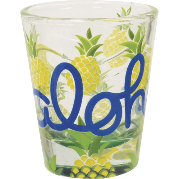 The Islander Group Color Wave Shot Glass Aloha Pineapple 1 Ounce