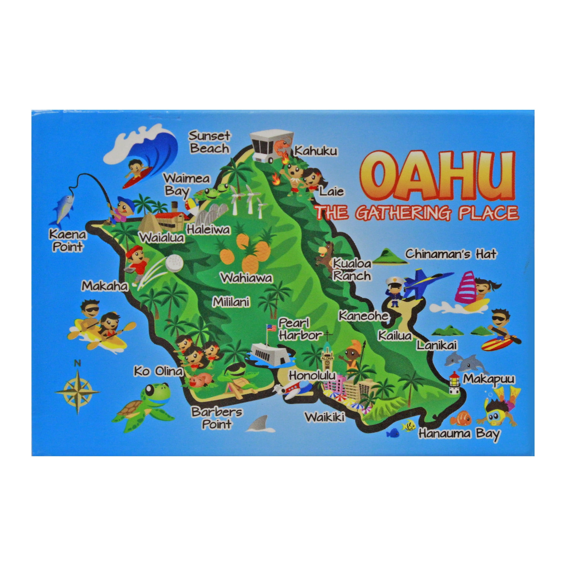 The Islander Group Hawaii Playing Cards Oahu Fun Map