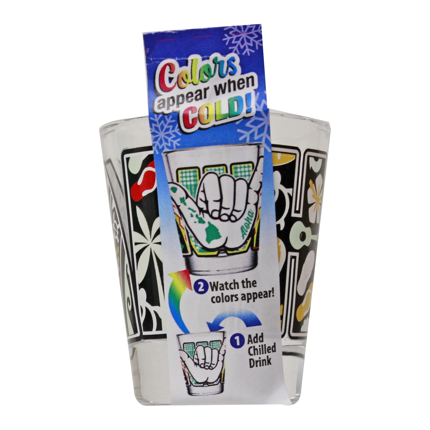 The Islander Group Hawaii Shaka Color Changing Shot Glass, 1.5 oz