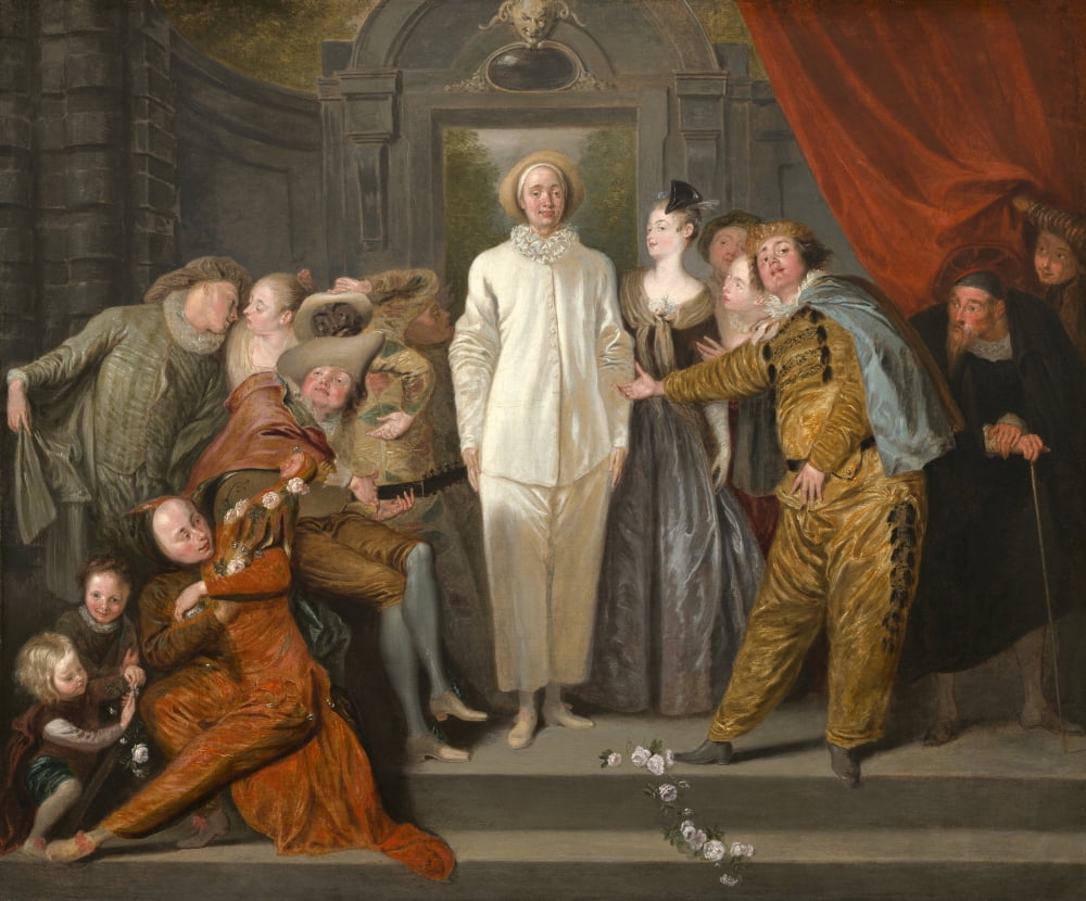 The Italian Comedians Canvas Art - (24 x 18)