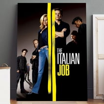 The Italian Job Movie Poster Printed on Canvas (5" x 7") Wall Art - High Quality Print, Ready to Hang - For Home Theater, Living Room, Bedroom Decor