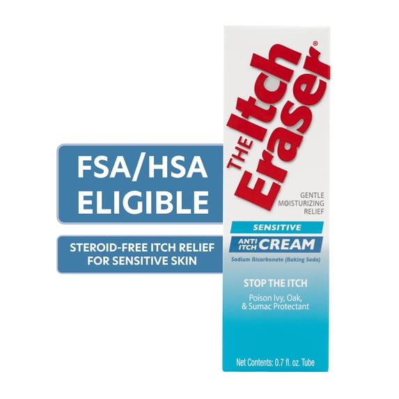 The Itch Eraser Sensitive Cream, Steroid-Free Anti-Itch Cream, 0.7 oz